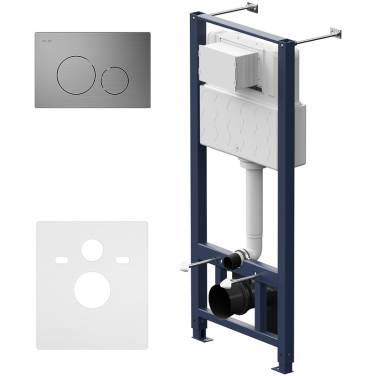 AM.PM Pro I012704.9031 для подвесного унитаза с клавишей смыва Никель матовый