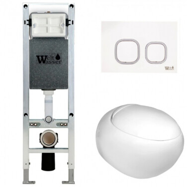 Комплект (инсталляция+унитаз+кнопка) WeltWasser AMBERG 350 ST + JECKENBACH 004 GL-WT + AMBERG RD-WT