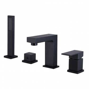 ABBER Daheim AF8213B на борт ванны, черный матовый