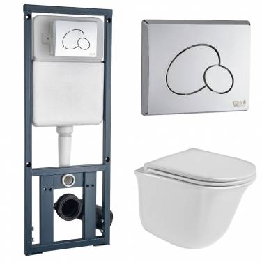 Комплект (инсталляция+унитаз+кнопка) WeltWasser MARBERG 410 + TELBACH 004 GL-WT + MAR 410 RD