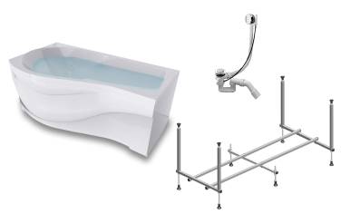 Timo VINO 150x90 L (в комплекте слив, фронтальная панель, каркас, торцевая панель)