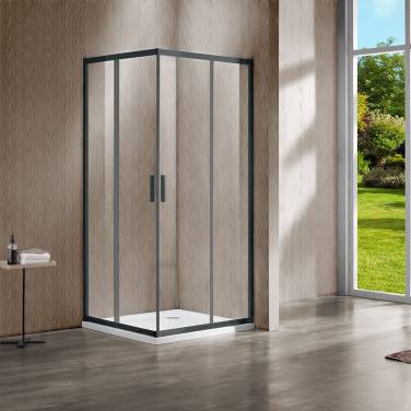 Vincea Garda VSS-1G8010CLGM, 1000*800, вороненая сталь, стекло прозрачное