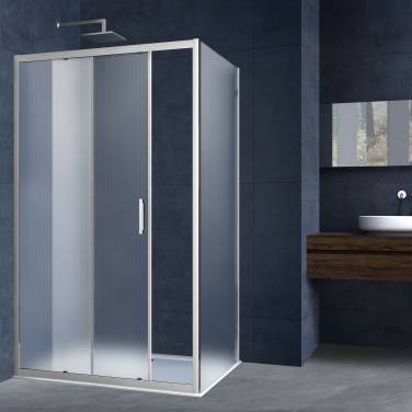 Vincea Alpha VSR-3AL9011MT, 1100x900, хром, стекло текстурное без поддона