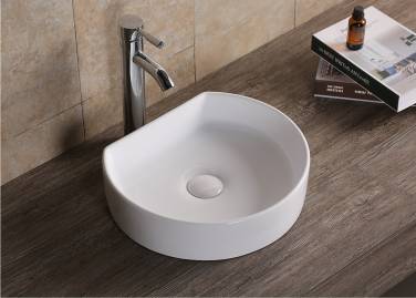 Ceruttispa CR7088 накладная, белая, усеченный круг 400х350х100