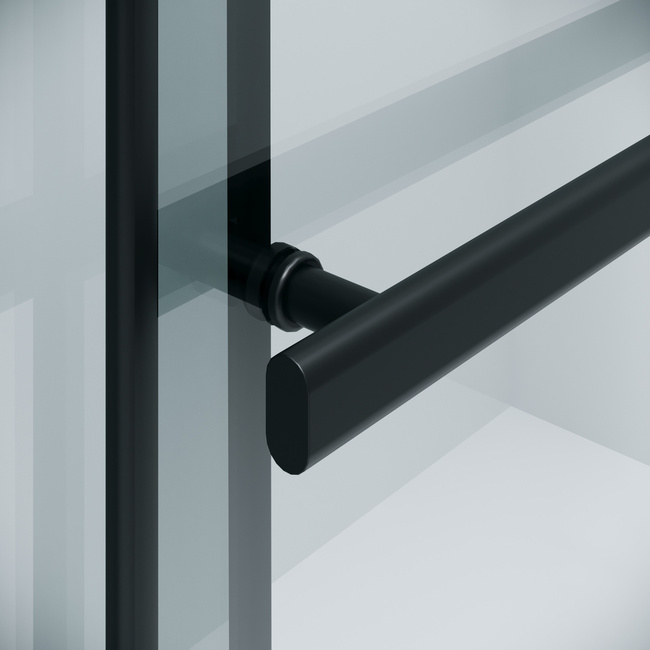 Niagara Nova NG-671-10BLACK (100х200) черный матовый,раздвижная,стекло прозрачное,1 место
