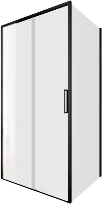 Aquanet Pleasure Evo 100x90 AE65-100x90-BT профиль черный, прозрачное стекло без поддона