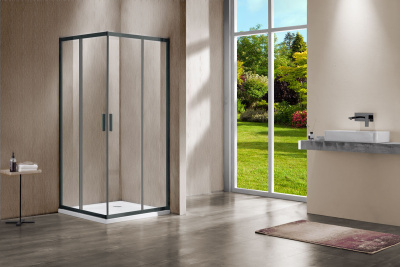 Vincea Garda VSS-1G8010CLGM, 1000*800, вороненая сталь, стекло прозрачное