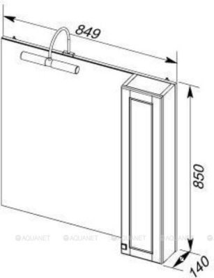 Aquanet Честер 85 цв.белый/патина золото (186399)