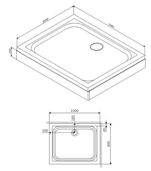 AM.PM Gem 100x80 W90T-404-100280W Белый