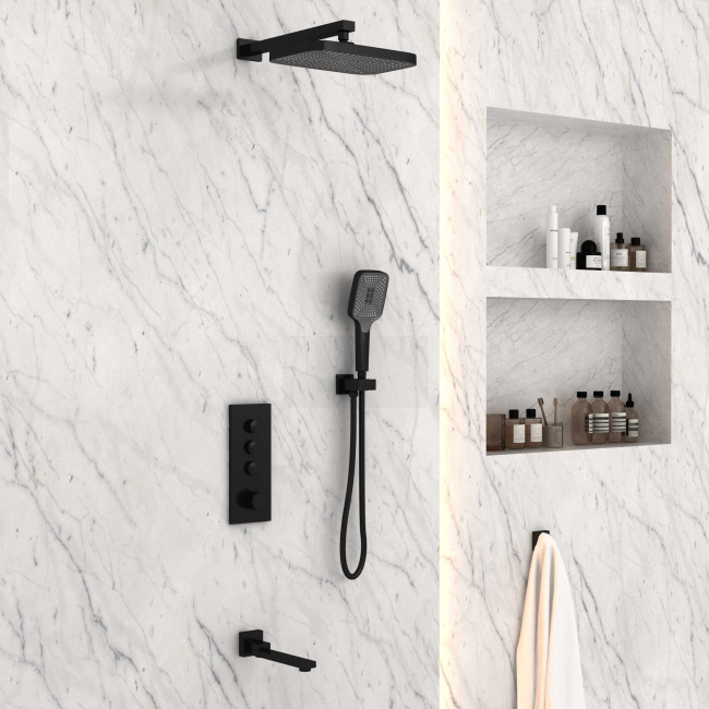 Vincea VSFW-433T1MB встраиваемый, термостатический, 3 режима, черный