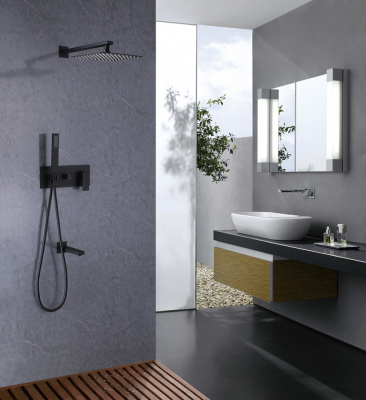 Abber Daheim AF8217B скрытого монтажа с изливом, черная матовая