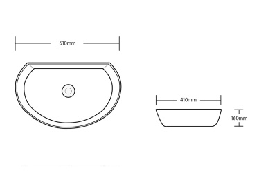 Ceruttispa CR7074 накладная, белая, асимметричная 610х410х160
