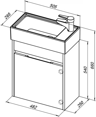 Aquanet Лидс 50 белый