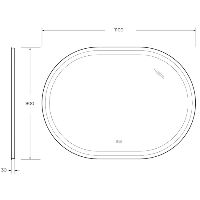 Cezares Giubileo 110 CZR-SPC-GIUBILEO-1100-800-TCH-WARM с подсветкой с сенсорным выключателем и подогревом