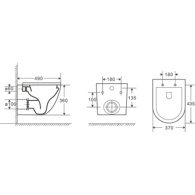 Унитаз с инсталляцией WeltWasser BAMBERG 545+MERZBACH 043 GL-WT+BAMBERG BL белый/кнопка черная, безободковый, с крышкой микролифт, слив торнадо