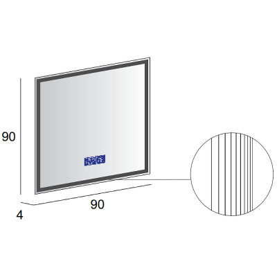 Cezares 90 45063 с подсветкой с сенсорным выключателем Touch System, с подогревом, с радио и датчиком температуры