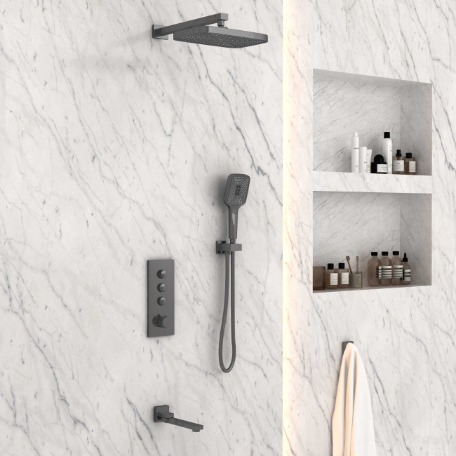 Vincea VSFW-433T1GM встраиваемый, термостатический, 3 режима, вороненая сталь