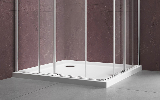 Vincea Dice 90x90 VSS-4D900CL профиль Хром стекло прозрачное без поддона