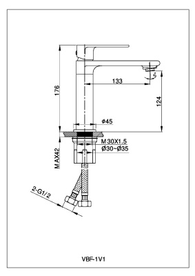 Vincea Vogue VBF-1V1BG однорычажный, брашированное золото
