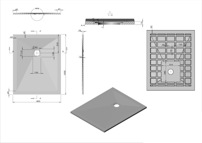 Vincea VST-4SR8010W, 1000x800, белый матовый