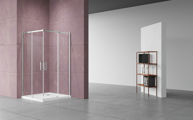 Vincea Dice 90x90 VSS-4D900CL профиль Хром стекло прозрачное без поддона