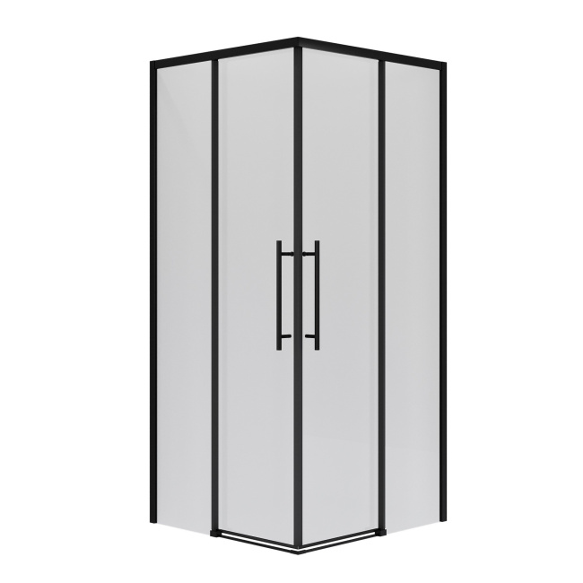 Niagara Nova NG-6830-34BLACK (100*100*195) квадрат, раздвижная, черный матовый, стекло прозрач,1м без поддона