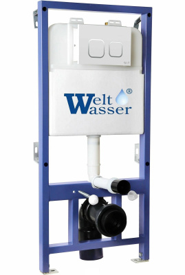 Комплект унитаза с инсталляцией и кнопкой Weltwasser BAMBERG 525 + GELBACH 043 MT-BL + BAMBERG BL