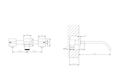 ABBER Wasserfall AF8612B для раковины скрытого монтажа, черный матовый