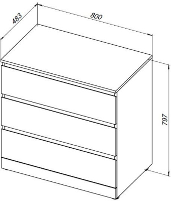Aquanet Сканди 800x480 Дуб крафт (3 ящика)