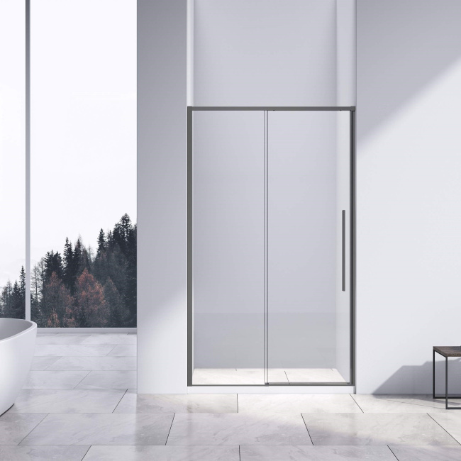 Vincea Slim-N VDS-4SN120CLGM, 1200, вороненая сталь, стекло прозрачное