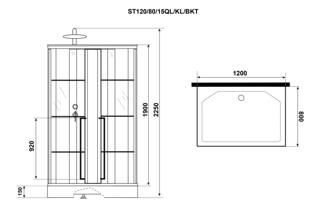 Niagara Standart ST120/80/15QL/KL/BKT (1200х800х2250) 3 места