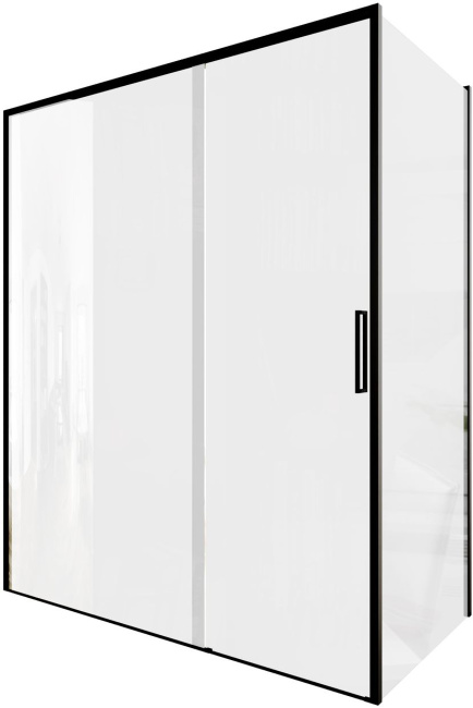 Aquanet Pleasure Evo 160x90 AE65-160x90-BT профиль черный, прозрачное стекло без поддона