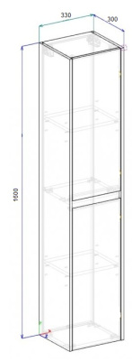 BelBagno Kraft 33x160 KRAFT-1600-2A-SC-RT-R правий