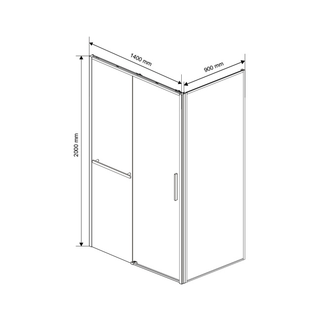 Vincea Slim Soft VSR-1SS9014CLB, 1400*900, черный, стекло прозрачное
