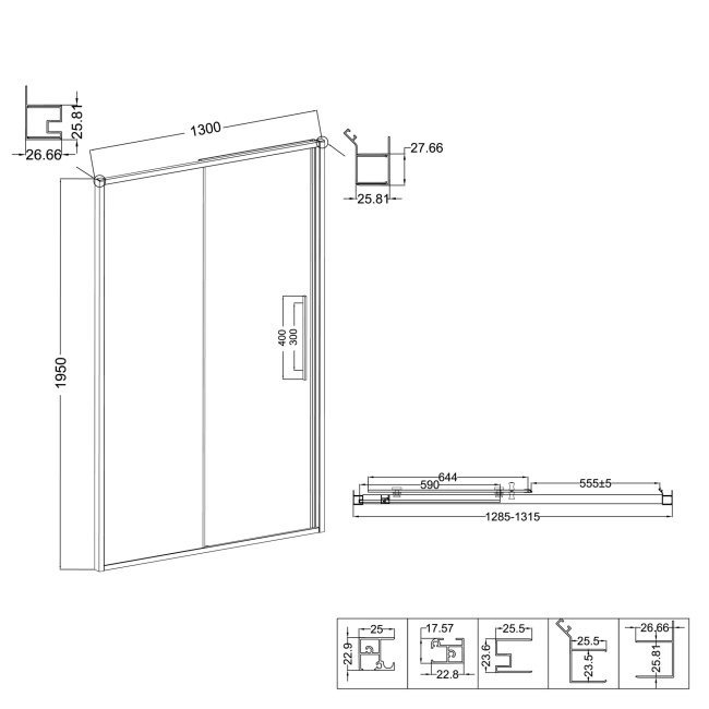 Niagara Nova NG-85-13TB (130*195) черный матовый, стекло тонированное, 1 место