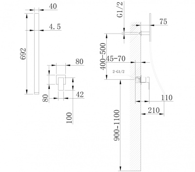 ABBER Daheim AF8209 скрытого монтажа для раковины, хром