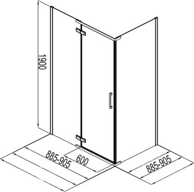 Aquanet Logic C900 AE32-S-90х90U-CT 900x900, прозрачное стекло без поддона