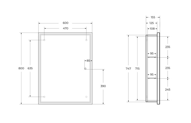 BelBagno SPC-GRT-600/800-1A-LED-TCH