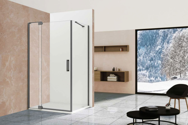 Vincea Extra VSR-1E111290CLGM, 1100/1200*900, вороненая сталь, стекло прозрачное без поддона