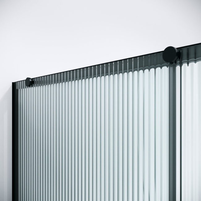 Niagara Nova NG-84-L11FHB (110х195) черный матовый,раздвижная влево,стекло рифленое,1 место