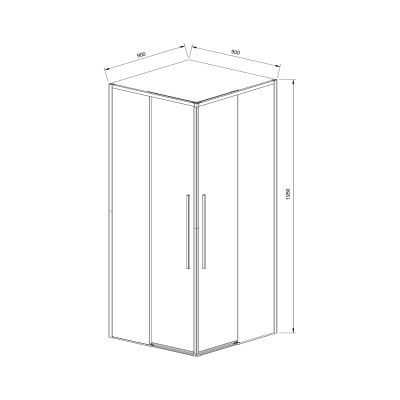 Vincea Slim-N VSS-4SN900CLB, 900*900, черный, стекло прозрачное