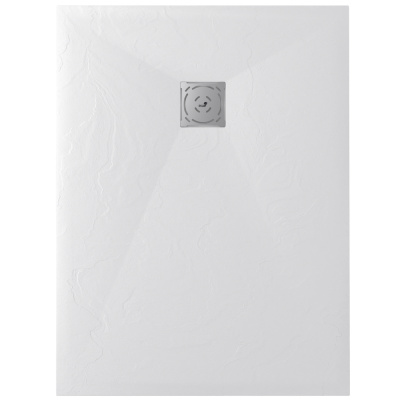 RGW ST-0168W Белый/Прямоуг Ø90 Каменный/80*160*2,5  (сифон,экран,ножки приобретается отдельно)