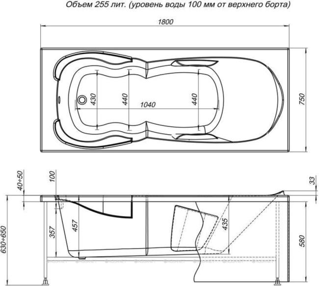Aquanet VIOLA 180*75 (NEW) (242744)