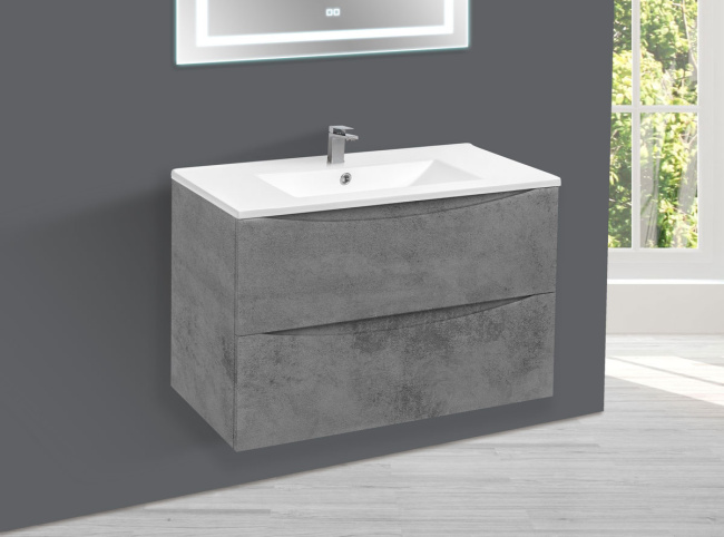 Vincea Mia 800 подвесная, 2 выкатных ящика soft close, Beton