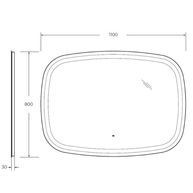 Cezares Molveno 110 CZR-SPC-MOLVENO-1100-800-MOV с подсветкой с сенсорным выключателем и датчиком движения