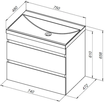 Aquanet Нота New 75 дуб веллингтон табак (00334192)