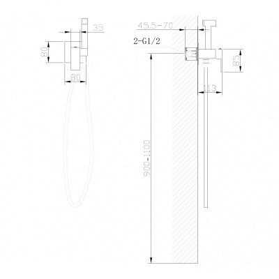ABBER Daheim AF8226G с гигиеническим душем, золото матовое