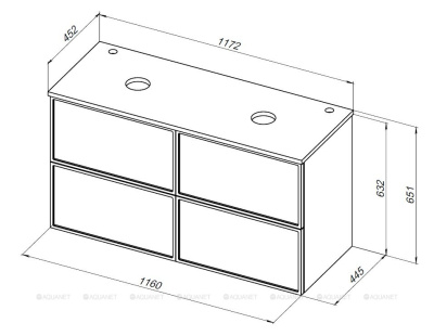 Aquanet Арт 120 (2 отв.) цв.белый матовый (313263)