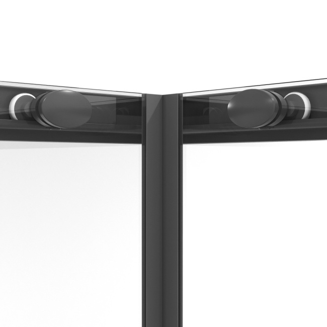 Niagara Nova NG-6830-34BLACK (100*100*195) квадрат, раздвижная, черный матовый, стекло прозрач,1м без поддона