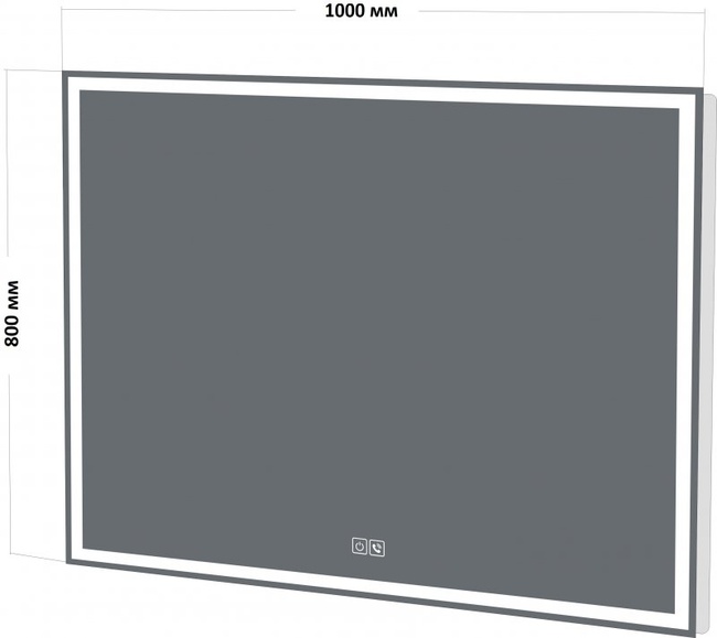 BelBagno 100x80 SPC-GRT-1000-800-LED-TCH-PHONE с подсветкой